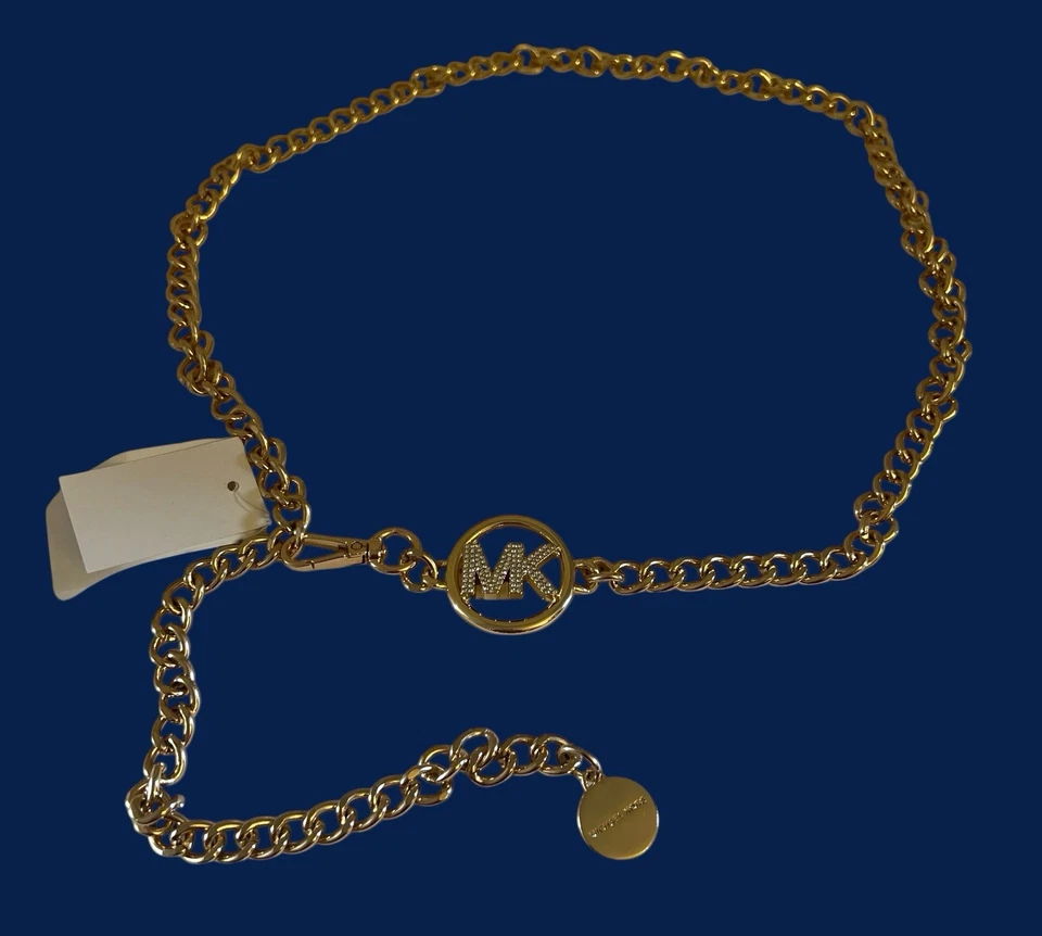 Cinturón Michael Kors cadena metálica tono dorado talla pequeña/mediana nuevo con etiquetas para mujer” Foto 2 de 4