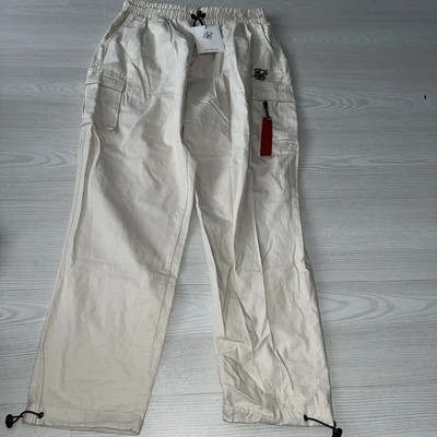 SikSilk Cargohose Damen 2XL beige Pattentasche Gummibund Kordelzug