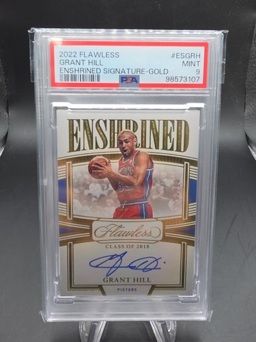 2022-23 Flawless Grant Hill #ES-GRH Enshrined Signature Gold  Auto /10 PSA 9