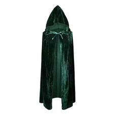 Witches Hooded Cape Velvet Cloak, Undergarment Tights and Neckless for Adults