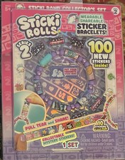 Sticki Rolls Wearable Shareable Sticker Bracelets With 100 New Stickers 1 Set