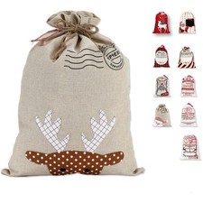 Großer Santa Weihnachtssack, Weihnachten Tasche Weihnachtsmannsack mit Kordel...