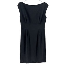 LAUREN RALPH LAUREN Boat Neck Cap Sleeve Sheath Dress • 8 • black