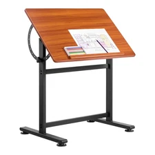 Uimoso Drafting Table Adjustable 0°–90° Tilt Wooden Drawing Desk with H-Frame