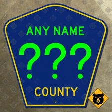 United States CUSTOM county route road highway marker sign 24x24