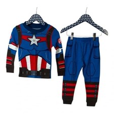 Disney Marvel Captain America Boys Pajama Superhero Costume Set, Size 2 New