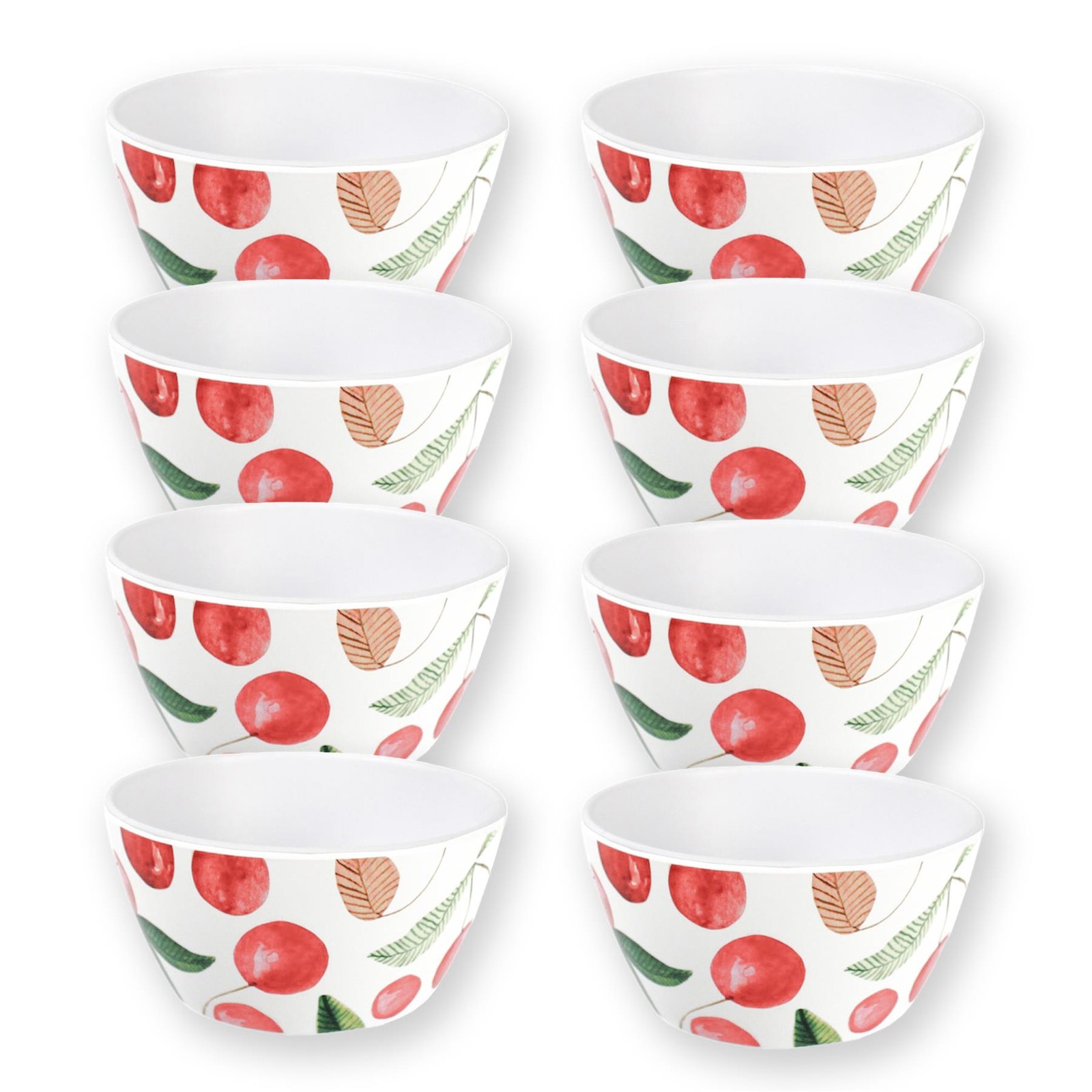 Cherries Melamine Dipping Bowls Set of 8 - Outdoor Dining Reusable Serving Gift