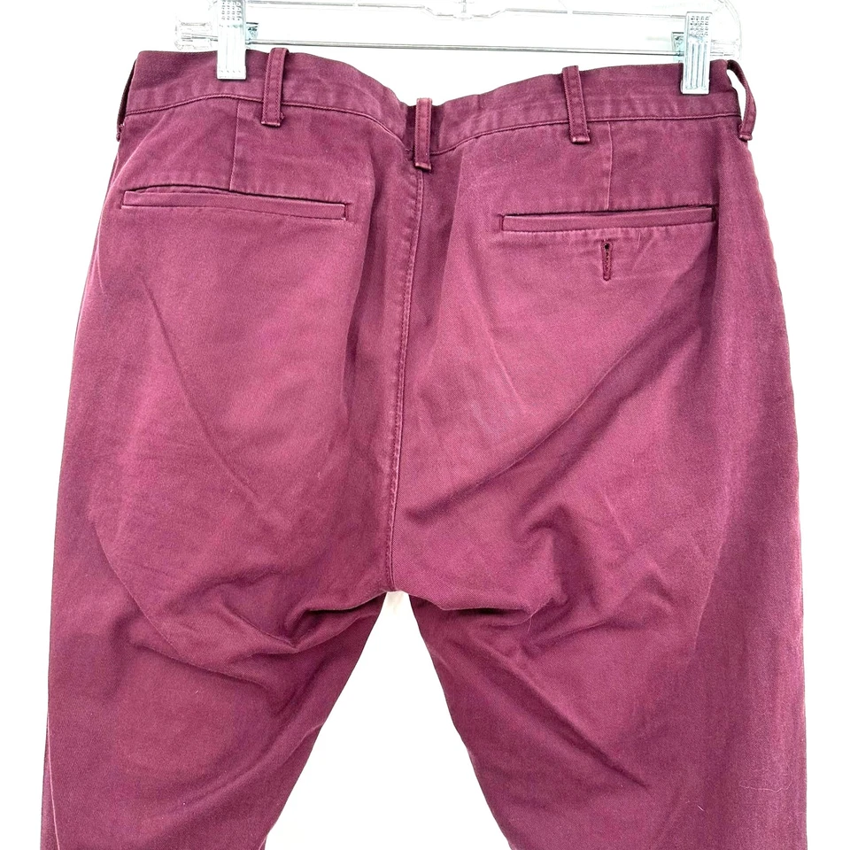 J. Crew Mercantile Flex size W32 L32 Slim purple burgundy pants cotton blend - Image 4 of 4