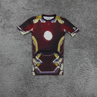 Under Armour Shirt Mens Small Iron Man Compression Shirt Heatgear Gym Alter Ego