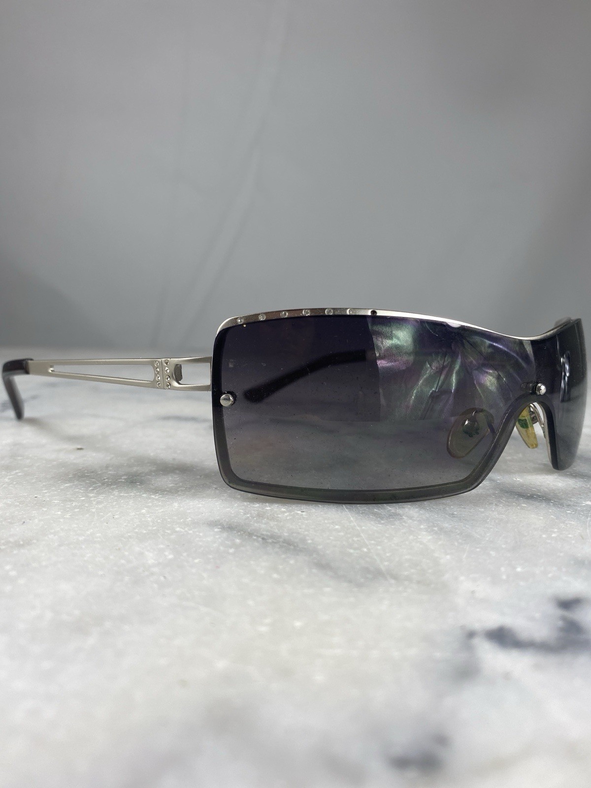 Steve Madden Rectangular Rimless Rhinestone Sungl… - image 1