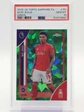 IGOR JESUS 2025-26 TOPPS CHROME SAPPHIRE GREEN ROOKIE /99 #151 PSA 10 Q1507