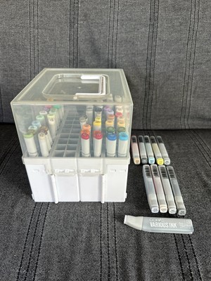 Copic Markers 40 Used Markers, 10 Used Ink Refill, 18 Empty Markers, 1 Case