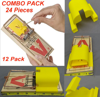 24 Pieces 12 Victor Large Professional M326 Rat Traps & 12 Hoods Combo Pack RTHC