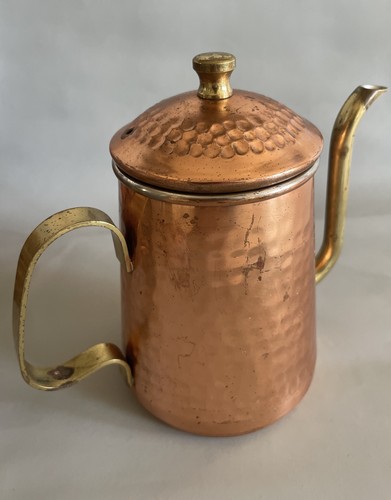 Vintage Kaffeekanne handgehämmert Kupfer Schmale Öffnung Düse 20 Unzen Japan - Bild 5 von 11