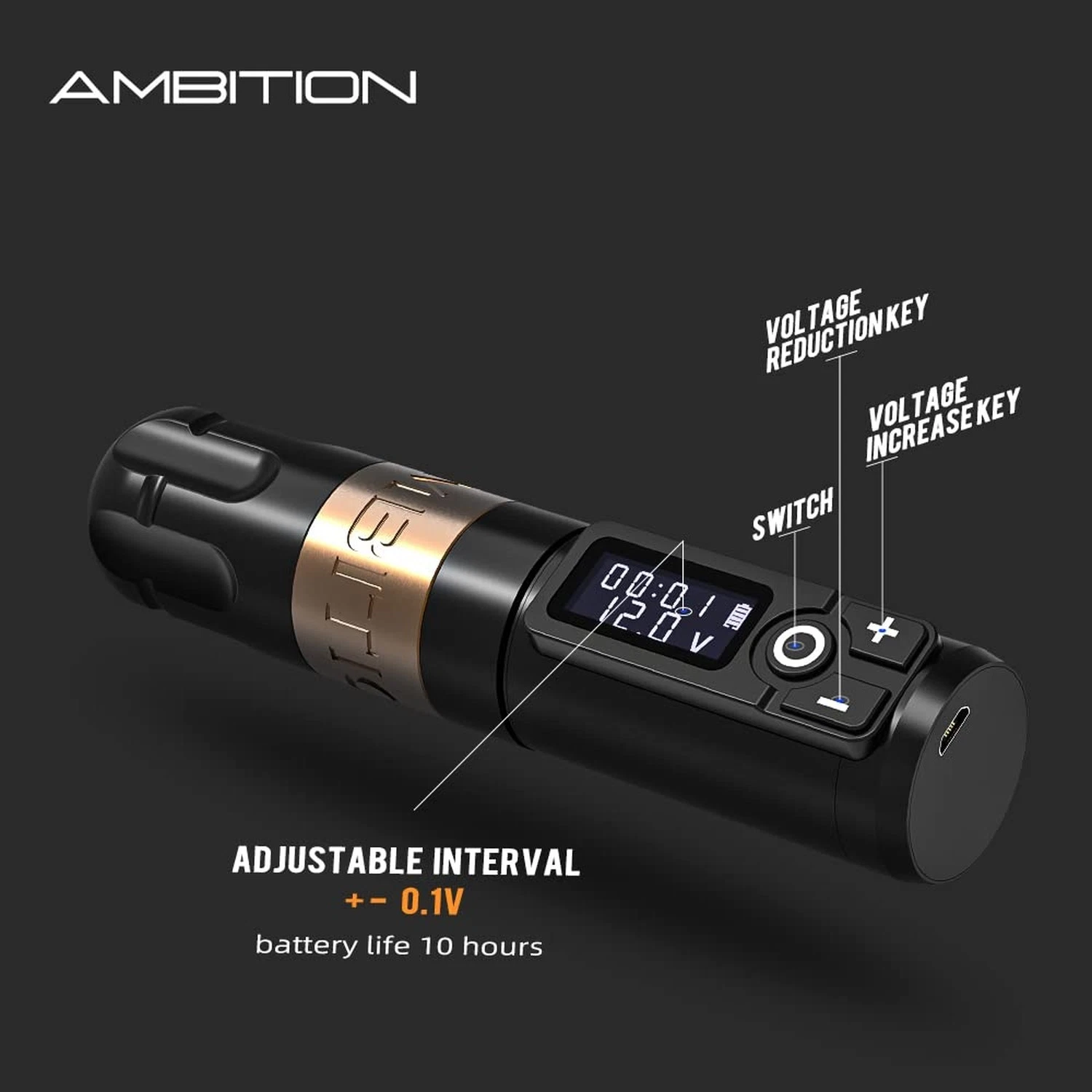 Ambition Soldier Wireless Tattoo Machine Kit Complete Rotary Coreless Motor T... - product detail image 3