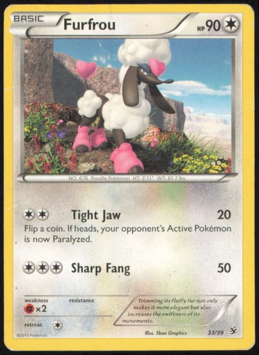 FURFROU 33/39 KALOS STARTER SET POKEMON LIGHTLY PLAYED