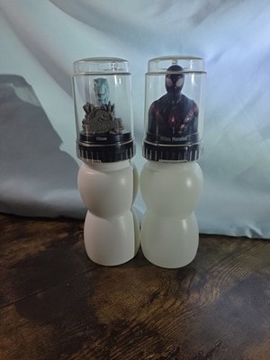 Good2Grow PODZ Bottle Toppers Lot of 2 Marvel Spider-Man & Blue Jurassic Park 
