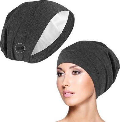 Silk Bonnet Sleep Cap Soft Hair Wrap Cover Satin Lined Beanie Adjustable Turb...