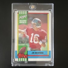 Topps 1990 Joe Montana San Francisco 49ers Record Breaker Insert #1