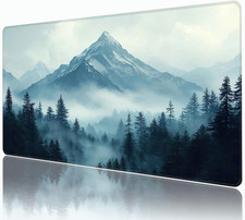Misty Forest Mouse Pad,XXL 35.4"x15.7" Big Gaming Mousepad,Mountain Large Extend