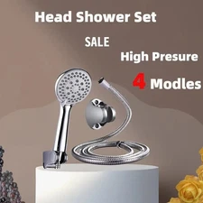 High Pressure Shower Head 4 Settings Handheld Shower Heads Spray With 5 FT Hose