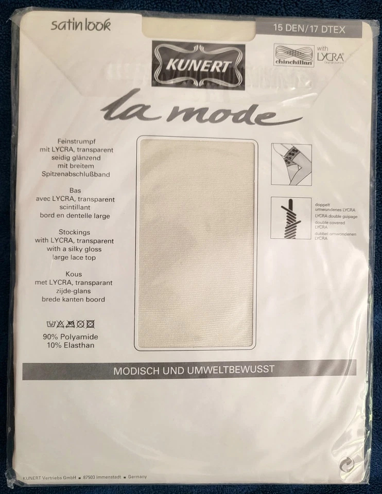 Feinstrumpf Stockings Kunert 15 DEN, Gr.II (9 1/2 - 10, SG 38-40), Wolle, OVP - Bild 2 von 2