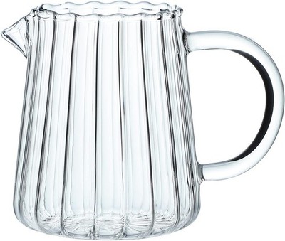 Elegant Wave Shaped Crystal Glass Creamer Coffee Pitcher/Serving Jug for