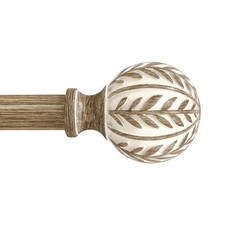 Boho Wood Curtain Rods for Windows 48 to 84 inch,1" Adjustable Heavy Duty Win...