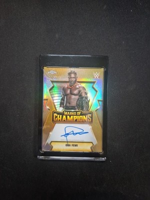 2026 Topps Chrome WWE Marks of Champions OBA FEMI /50 Auto Gold Refractor