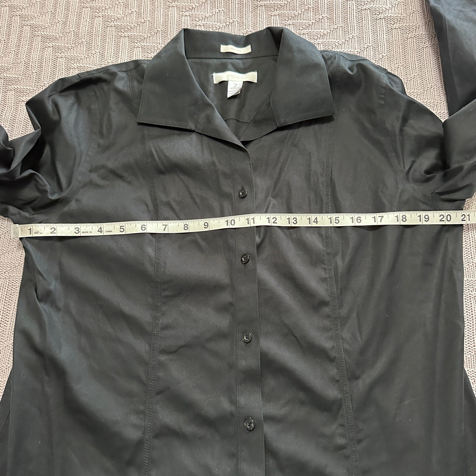 Chico's solid black button down - image 4