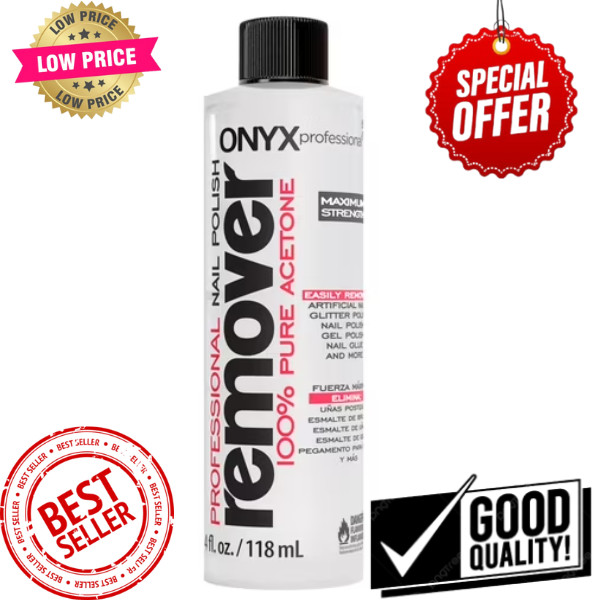 ONYX Professional 100% Pure Acetone Maximum Strength Nail Polish Remove, 4 fl oz
