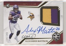 2019 Panini Limited Rookie 164/249 Alexander Mattison #134 Patch Auto 00am