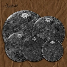 Beatello 5pc Black Simulated Animal Drum Head 10'' 12'' 14'' 16'' 22'' Drums Set