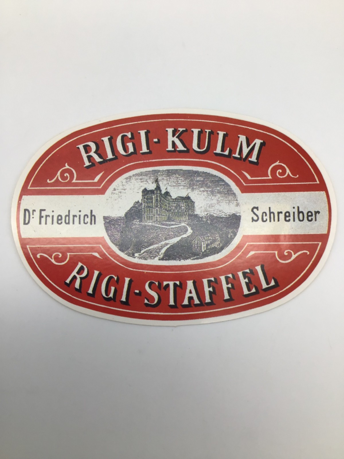 Rigi Kulm Dr Friedrich Schreiber Rigi Staffel Trunk/Luggage Sticker Reproduction