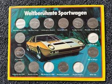 M&uuml;nzen-Set - Medaillen Automobile der 70iger-Jahre ! Weltber&uuml;hmte Sportwagen !