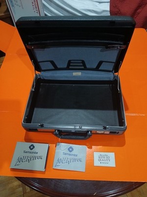 Vintage Samsonite Delegate Hard Shell Business Briefcase Black W KEY