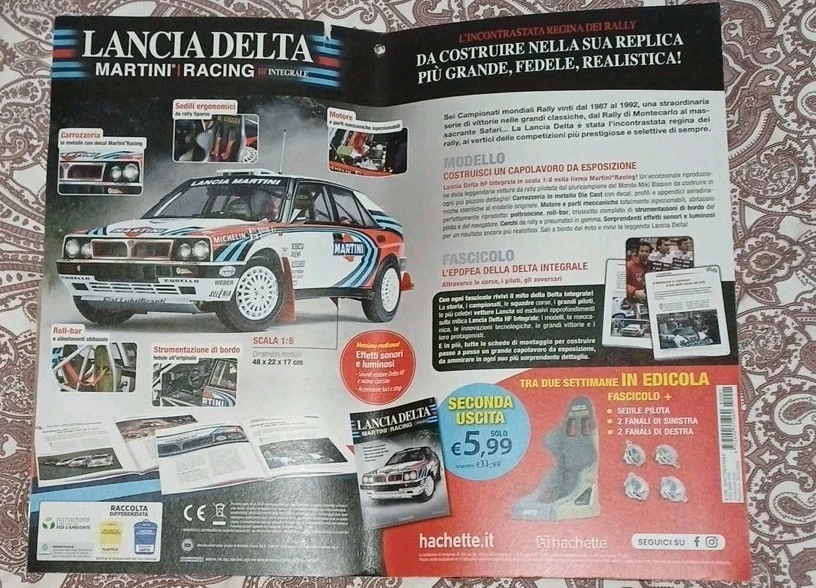 PRIMA USCITA FASCICOLO COMPONENTI LANCIA DELTA HF INTEGRALE HACHETTE SCALA 1:8 - Immagine 4 di 4