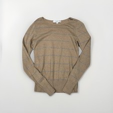Ann Taylor Loft Women's Metallic Stripe Shoulder Zipper Sweater Size XXSP