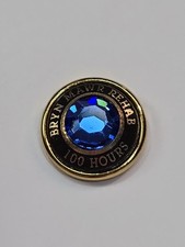 Bryn Mawr Rehab Lapel Pin 100 Hours Pennsylvania Blue Faceted Faux Jewel Bryn Mawr Rehab Lapel Pin 100 Hours Pennsylvania Blue Faceted Faux Jewel