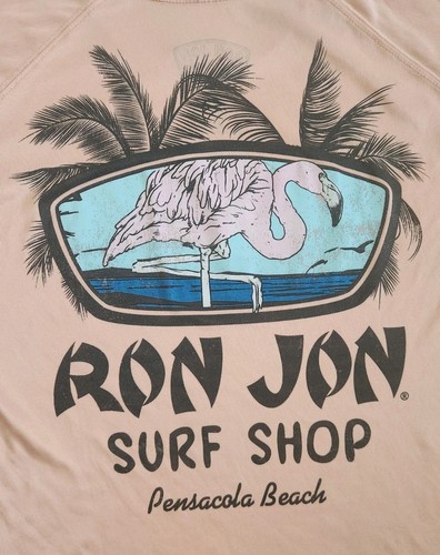 Ron Jon Surf Shop Performance Shirt Mens Medium Peach Pensacola Beach Rash Guard - Picture 3 of 8