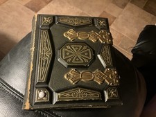 Antique Portrait Leather Brass Album Mid To Late 1800  s