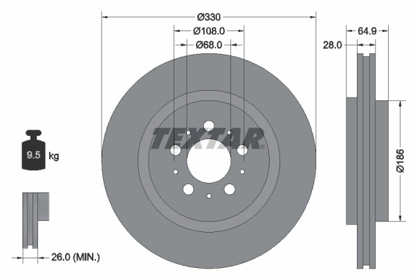 2Er-Set 2Er Set Bremsscheibe Textar 92178303 Volvo 30645223 Volvo 8672113-image