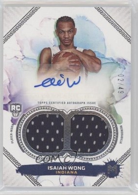 2023-24 Topps Motif Dual Relic 2/49 Isaiah Wong #104 Rookie Auto RC 0c3
