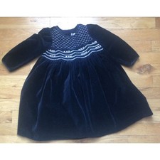 Janie And Jack 2T Longsleeved Smocked Velvet Dress