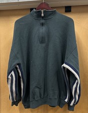 Vintage 90s Russell Athletic 1/4 Zip Sweatshirt XXL Stone Blue Green Made in USA