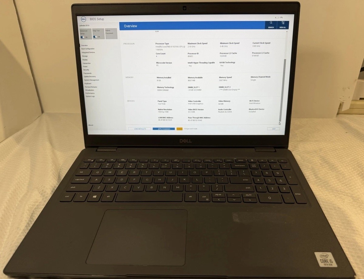 Dell Latitude 3510 15.6” FHD i5-10210U 8GB 256GB SSD Win11 Pro