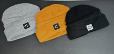 Kids Beanie Hat Knit 3 Pack Warm Fleece Lined Boys Girls Cold Weather Winter