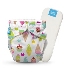 CHARLIE BANANA Adjustable One Size Cloth Diaper with Insert Gelato for Babies
