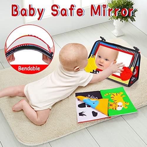 Tummy Time Baby Mirror Infant Toys Newborn 0 3 Months Brain Development with - Picture 5 of 7