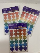 Hallmark Heartline Rainbow Hearts Stickers Vintage Set Of 3 6 Sheets USA